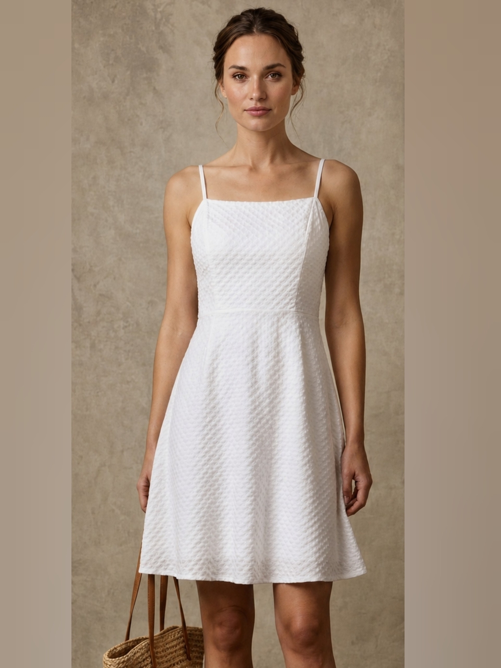 NWT Olivia Rae White Back-Tie Fit & Flare Sundress Skater Dress Open Back Small